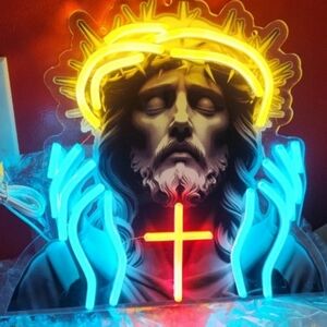 BEAUTIFUL JESUS NEON LED LIGHT SIGN WITH DIMMER